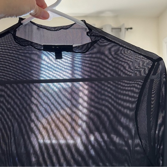 TDC Women’s Sheer Top Medium Black Mock Neck Dark Grunge Gothic Party Date Rave - Picture 10 of 10